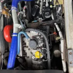 Photo of the the engine of a Swingo 200 sweeper.